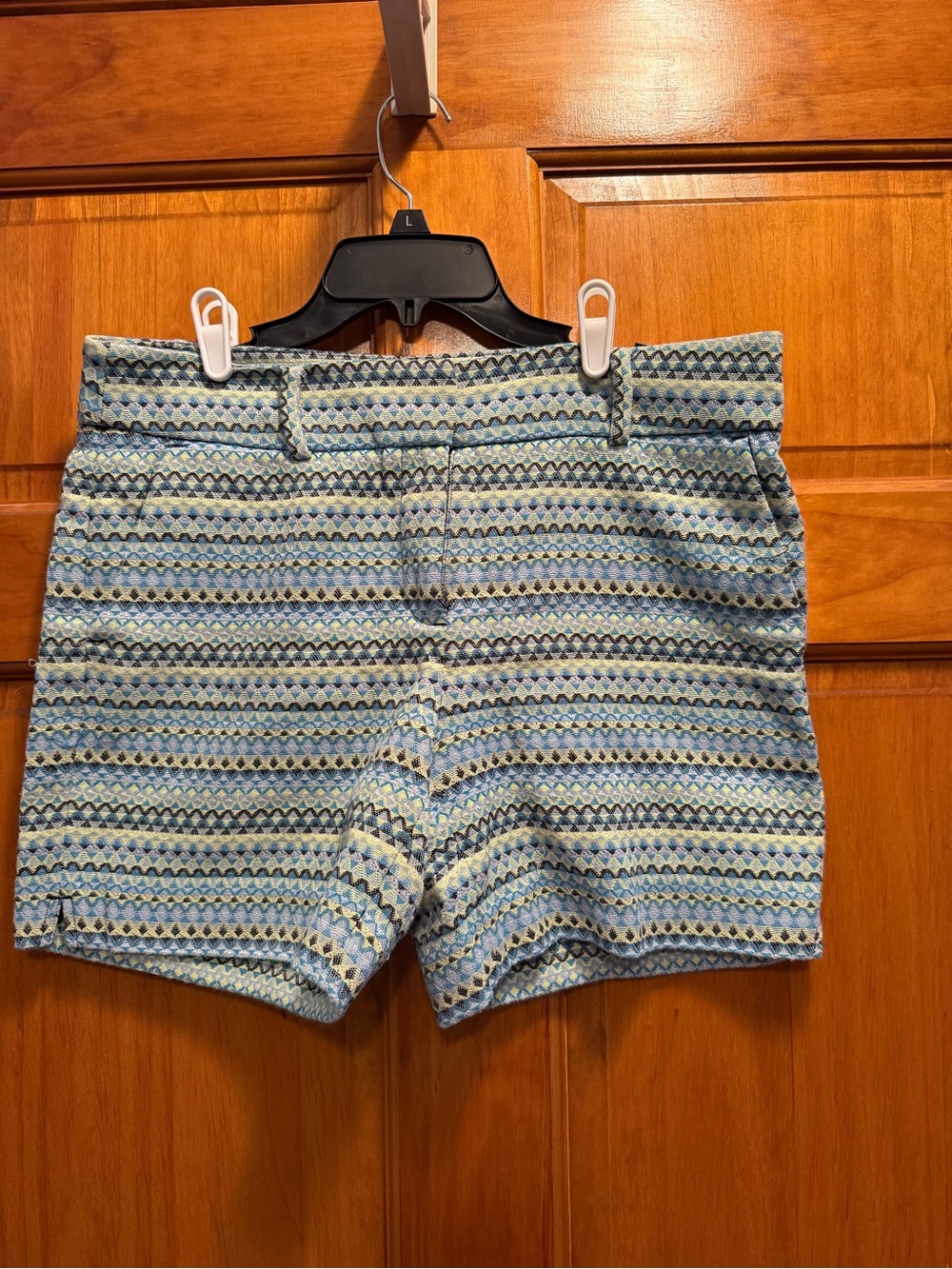LOFT Blue Patterned Textured Shorts